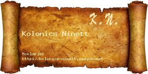 Kolonics Ninett névjegykártya